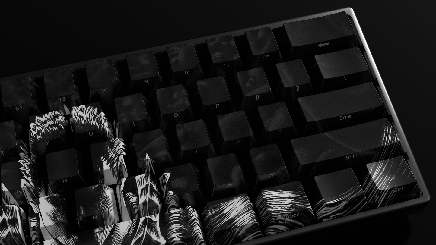 PRE-ORDER - Guts Keycaps - Black and White